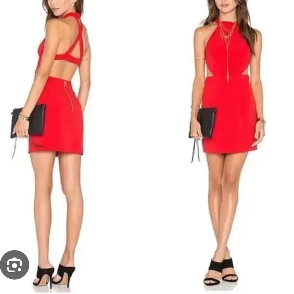NBD Vibrant Red Backless Dress